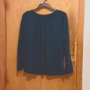 Talbots Women's Long Sleeve Bohomian Cottage Blue Top Size 1X